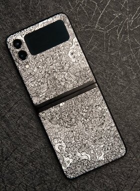 机肤适用三星Galaxy Z Flip3 4 5G 4G背贴dbrand正品3M膜全包磨砂