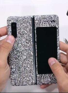 机肤适用三星galaxy fold 1代贴纸dbrand同款3M背贴碳纤维改色w20