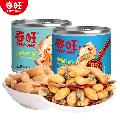 春旺麻辣小鱼干花生零食下酒菜