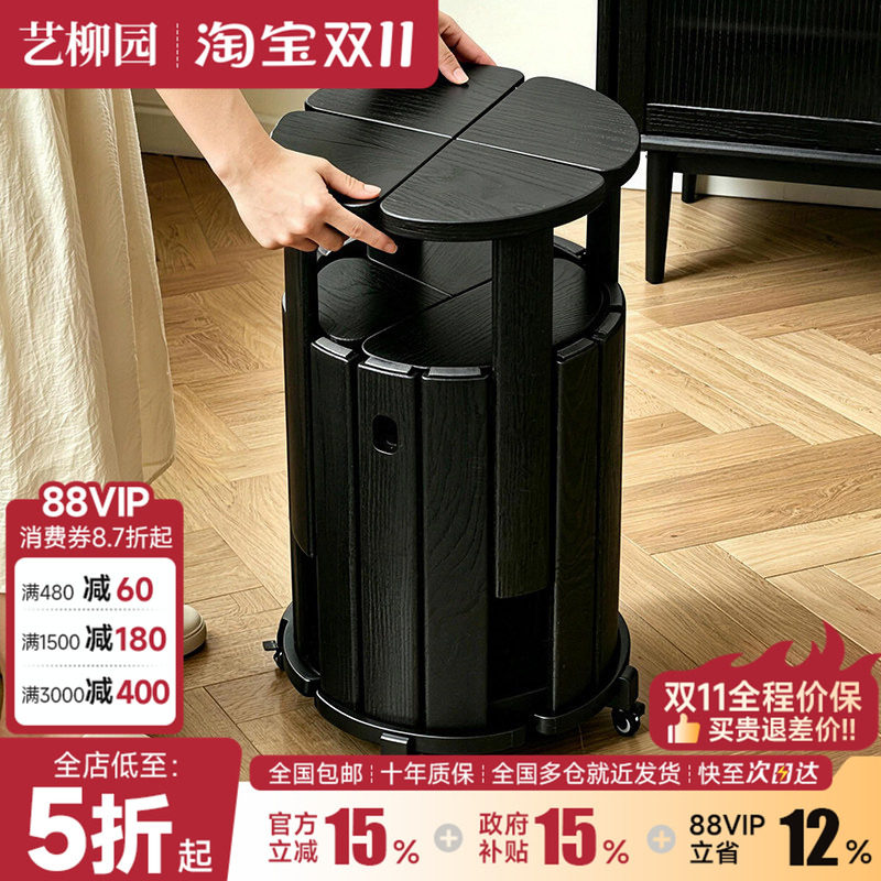 实木圆凳子备用家用可叠放组合凳客厅吃饭凳子餐桌凳椅子叠叠乐