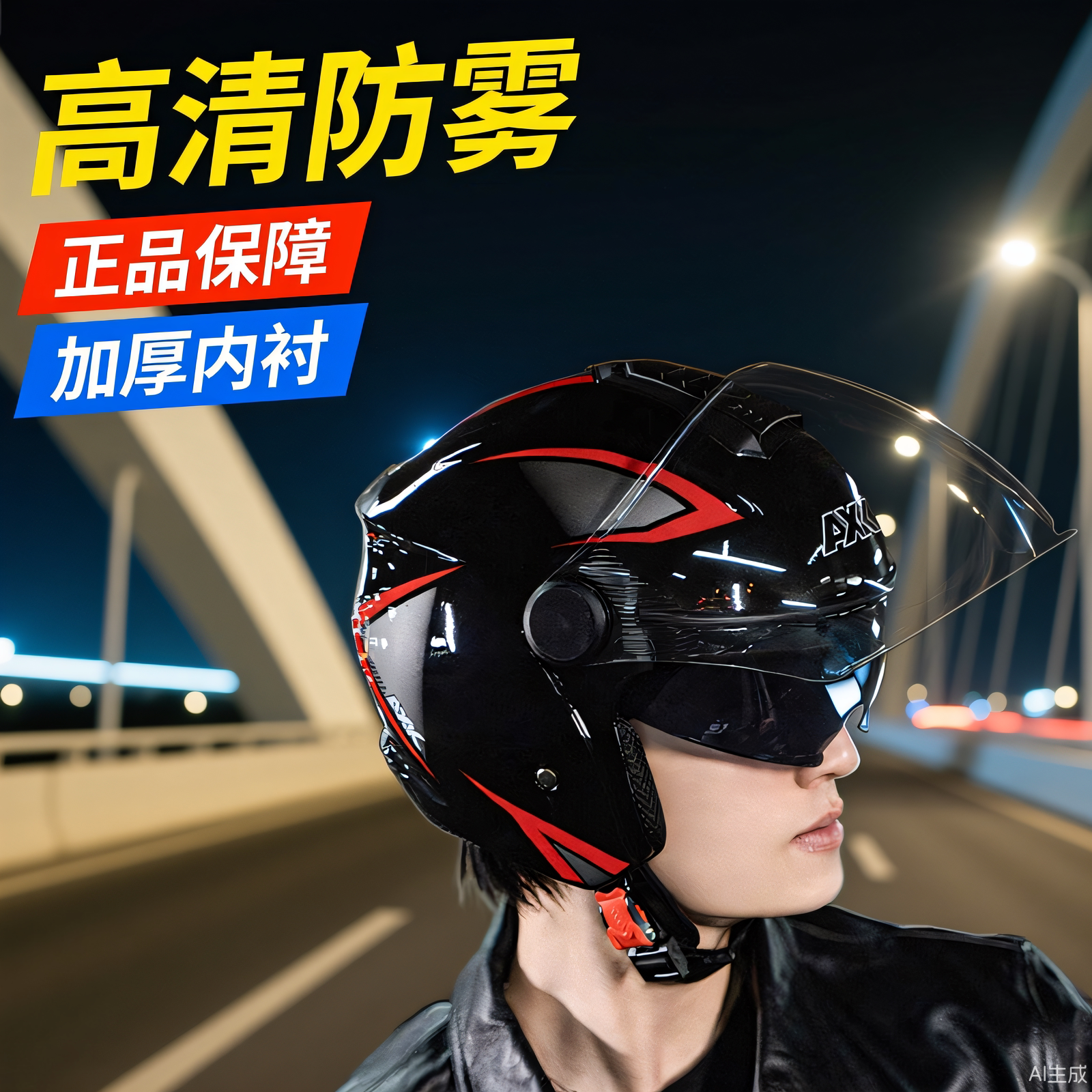 摩托车男士头盔电动车女新款四季专用骑行安全帽夏季保暖防晒防雾