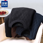 保暖提花卫衣打底衫 圆领加绒加厚毛衣针织雪尼尔长袖 男士 罗蒙冬季