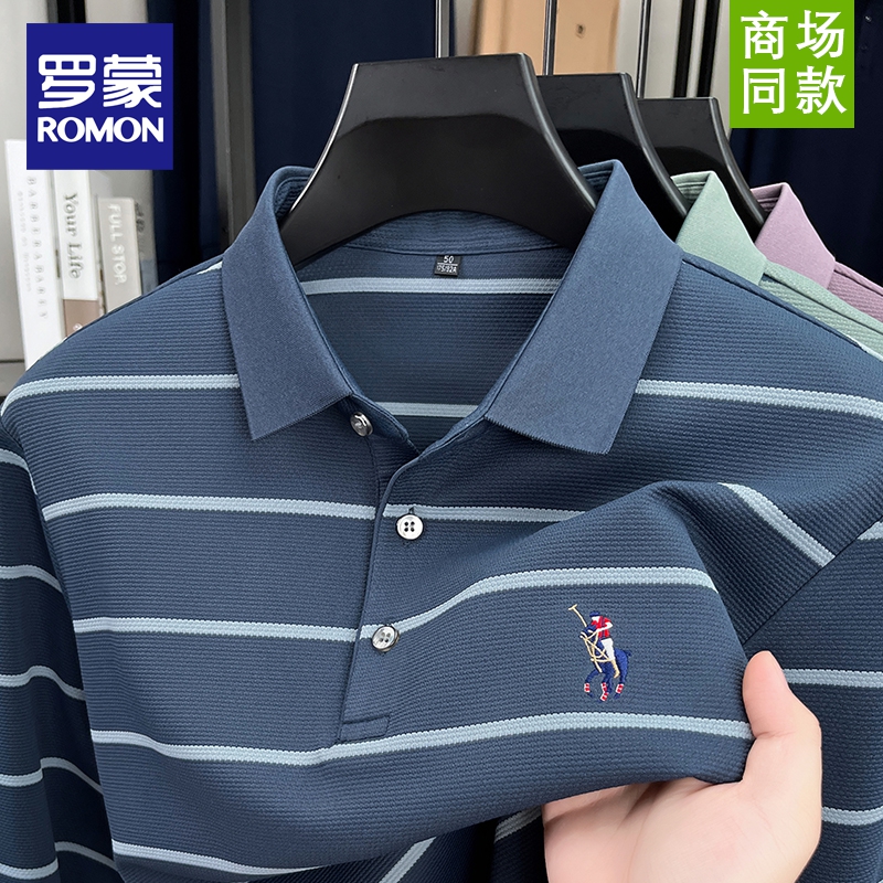 罗蒙秋季长袖休闲POLO衫