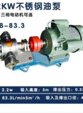 304材质高温不锈钢齿轮泵KCB-83.3自吸泵食品泵耐腐蚀泵洗洁精泵