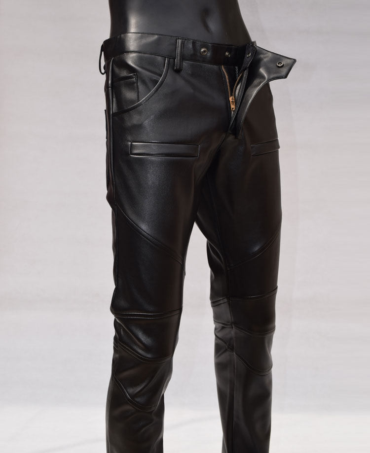 青少年拼接皮裤男修身小脚紧身韩版潮流机车春秋个性帅气锥形长裤在类目 男装, 皮裤中 - 来自Buy2taobao.com提供专业的淘宝代购服务