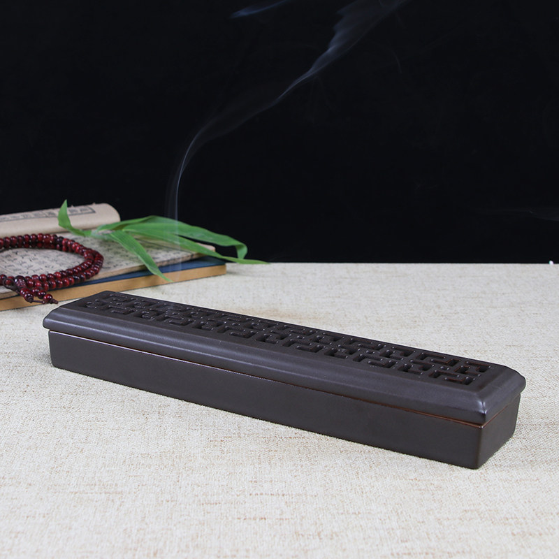 线香盒卧香炉檀香盒陶瓷香薰炉沉香茶道香道室内熏香炉香插香盒