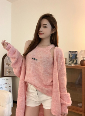 babe soulis 2025新款韩系挂脖毛衣上衣女软糯减龄背心外搭针织衫