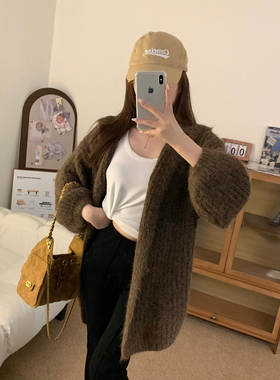 babe soulis 2025新款休闲慵懒风毛衣外套女宽松显瘦针织开衫上衣