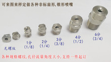 非标不锈钢螺纹牙尺寸广角扇形喷嘴锥形直线水柱喷头鸭嘴吹风定制