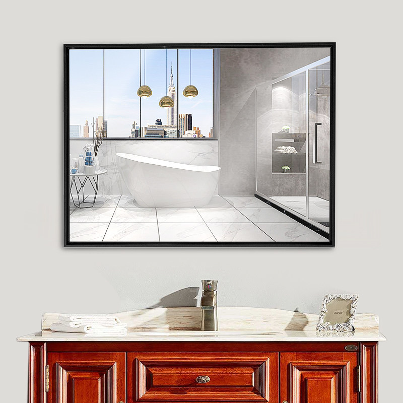 衛生間鏡子鋁合金帶框浴室鏡簡約現代貼牆壁挂式廁所洗手間化妝鏡在類目 家裝主材, 衛浴用品, 衛浴傢俱, 浴室鏡中 - 來自Buy2taobao.com提供專業的淘寶代購服務