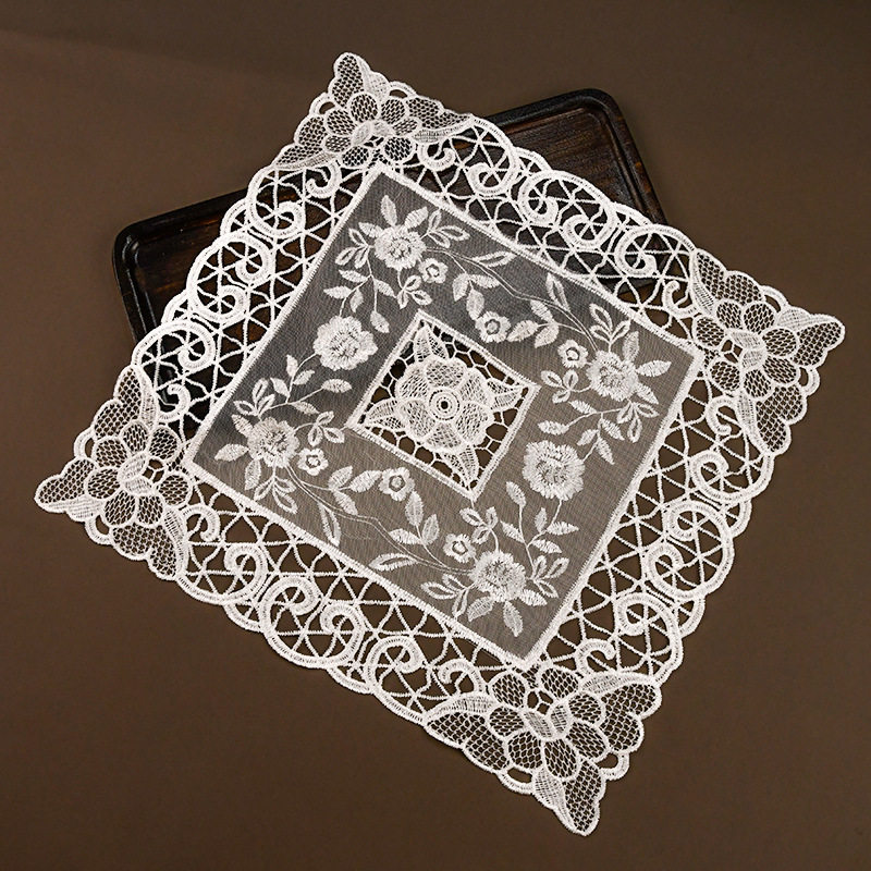 蕾丝网布桌布桌垫DIY布艺唯美刺绣布垫镂空精美绣花装饰杯垫