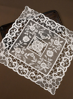 蕾丝网布桌布桌垫DIY布艺唯美刺绣布垫镂空精美绣花装饰杯垫