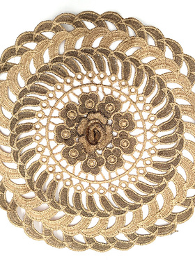 轻奢欧式蕾丝圆形桌垫餐垫茶几垫布艺花瓶台灯垫咖啡杯垫床头柜垫