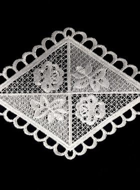 花卉杯垫白色简约镂空小桌布水溶蕾丝3D绣花片布艺垫片拍摄道具