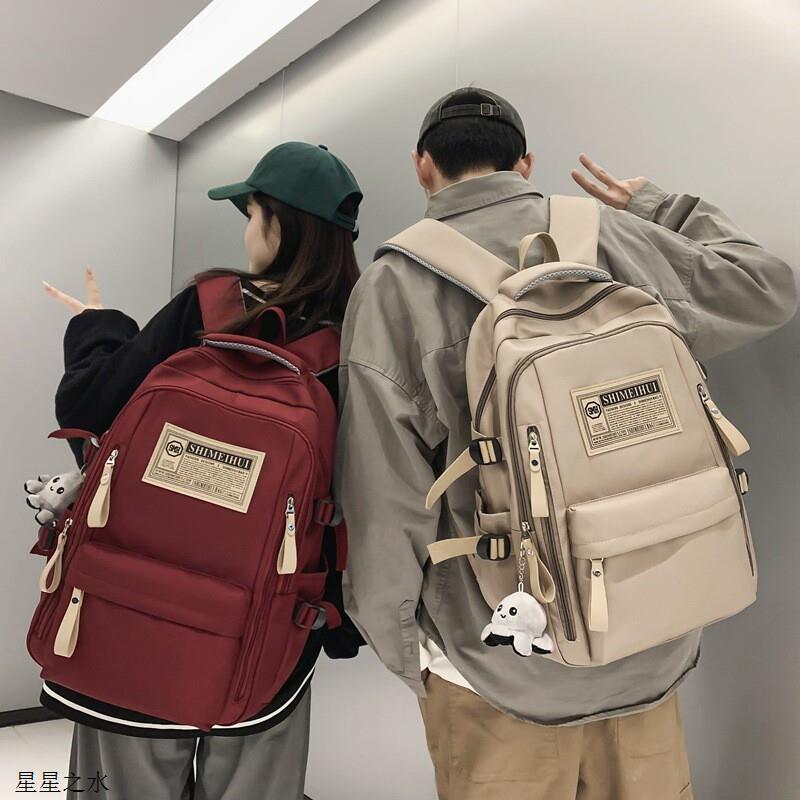 .轻量化春夏女式高中生书包小学生双肩背包电脑纯色超轻初大容量