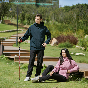 超斯特三合一冲锋衣情侣两件套秋冬季可拆卸加厚加绒防风保暖外套