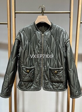 秋冬款高级系列绿色羊羔毛两面穿棉服外套EPJAAM101A-5699