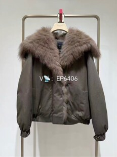 大雅家firststation咖色毛领短款鸭绒羽绒服 HFLIIY168A-7999