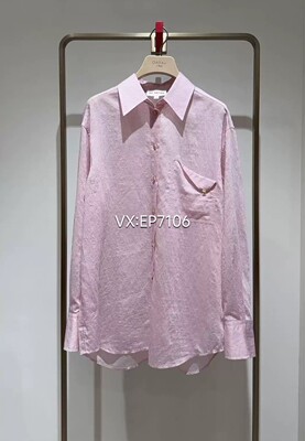 春夏款粉色百搭暗纹提花肌理天丝衬衫 EGKEA2108B-1699