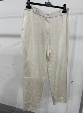 春夏款高级系列优雅宋瓷冰裂纹提花开衩锥形裤 EPIES6407A-4999