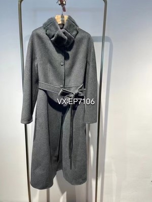 秋冬款高级系列灰色轻薄羊绒修身长款大衣 EPJIG8509A-29999