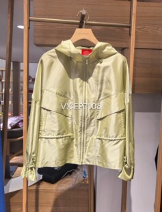 5999 EPKES1212A 高级系列真丝腰部抽绳短款 休闲连帽夹克外套