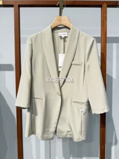 EGJES1130A 春夏款 外套 西装 4999 绿色缎面桑蚕丝七分袖