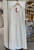 EPKPW4116A 高级系列白色V领无袖 羊毛混纺肌理感背心裙 7999