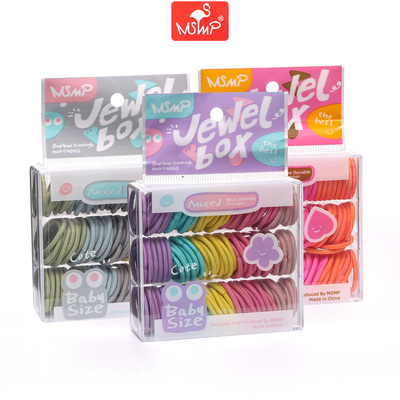 MSMP正品婴儿迷你小皮筋拇指发圈儿童彩虹女宝宝橡皮筋不伤发头绳