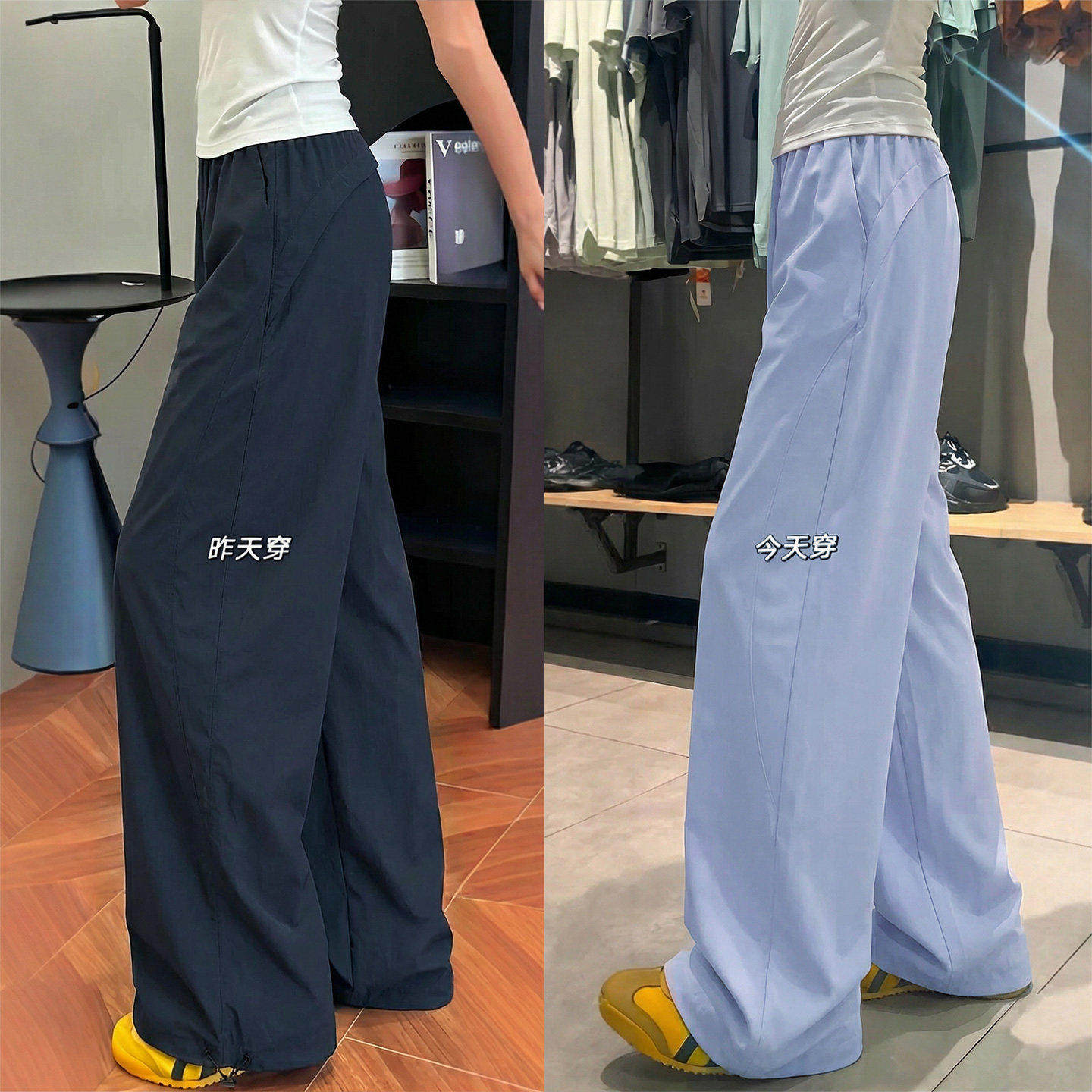 藏青色速干工装裤女2026新款夏季薄款酷飒风运动小个子冰丝阔腿裤