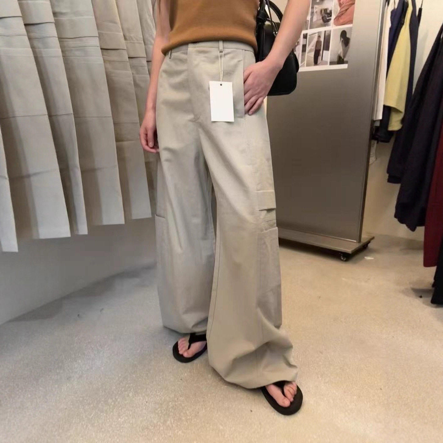 韩系宽松工装裤女春季新款时尚高腰显瘦慵懒风设计感休闲裤