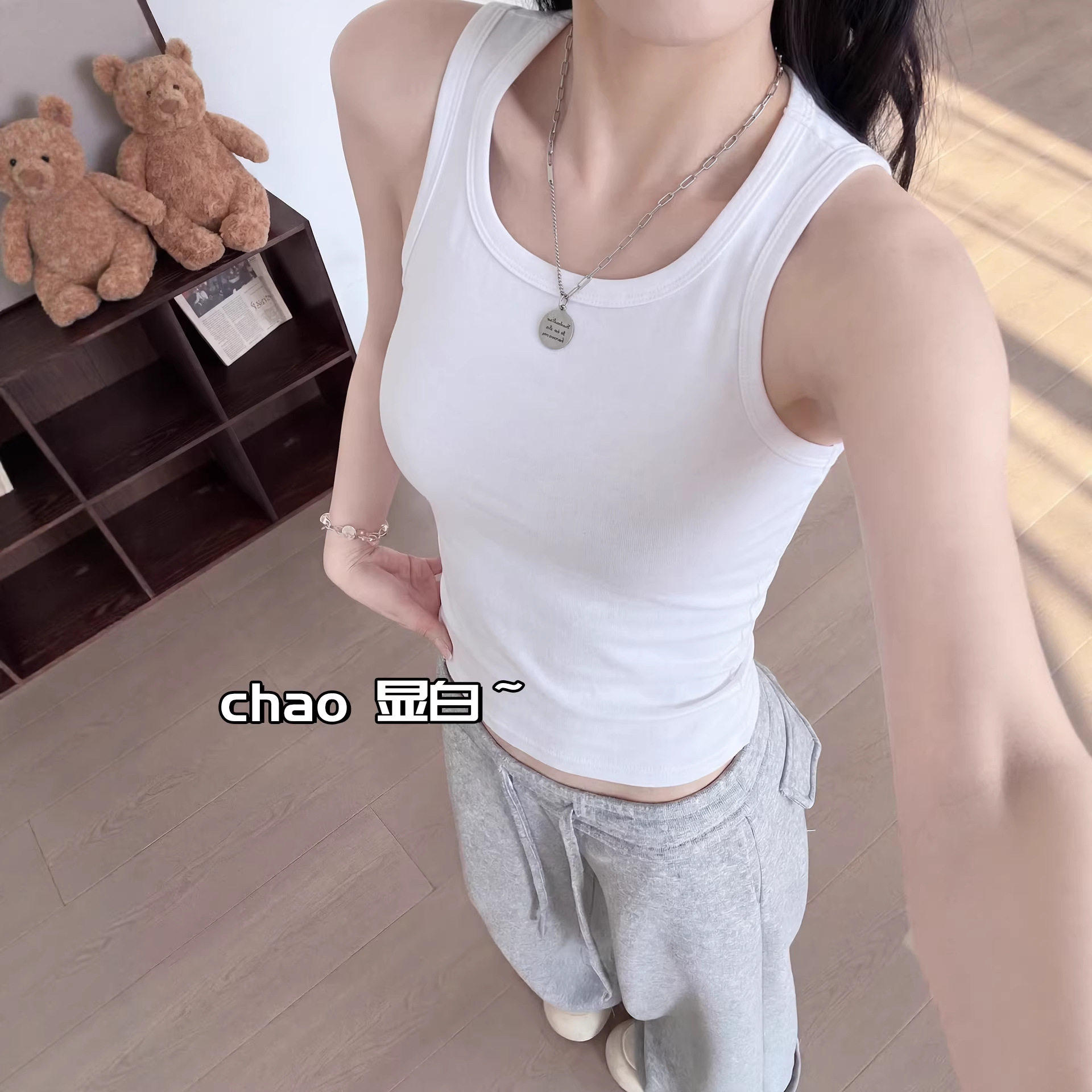 白色运动背心女2026新款春夏季打底内搭胖mm大码针织美背吊带上衣