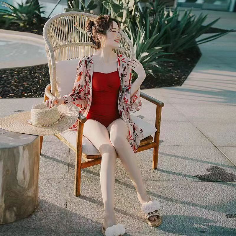 泳衣女连体保守显瘦遮肚性感长袖罩衫仙女范ins风2025新款泡温泉