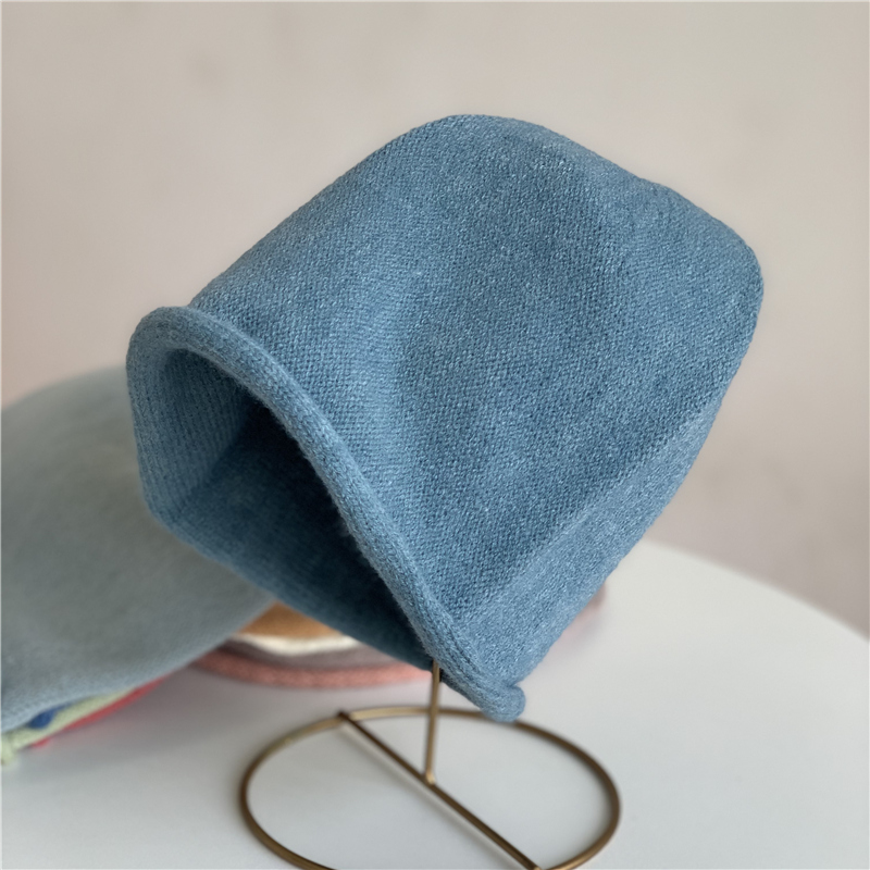 百搭休闲包头针织帽卷边堆堆帽