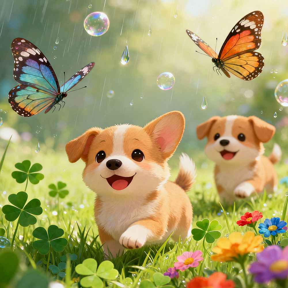 钻石画diy萌宠开心的狗宝宝马赛克数字拼图粘贴点钻手工学生作业