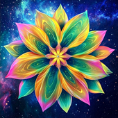 带框钻石画宇宙之花diy卡通马赛克拼图粘贴画学生手工满钻相框画