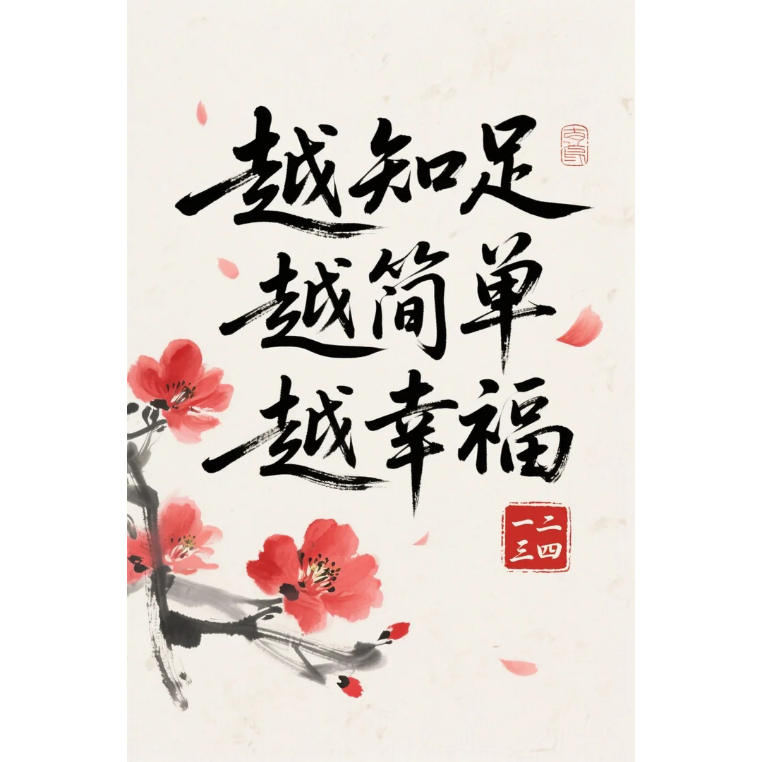 钻石画diy知足简单幸福数字拼图粘贴点钻画手工家居装饰画图片