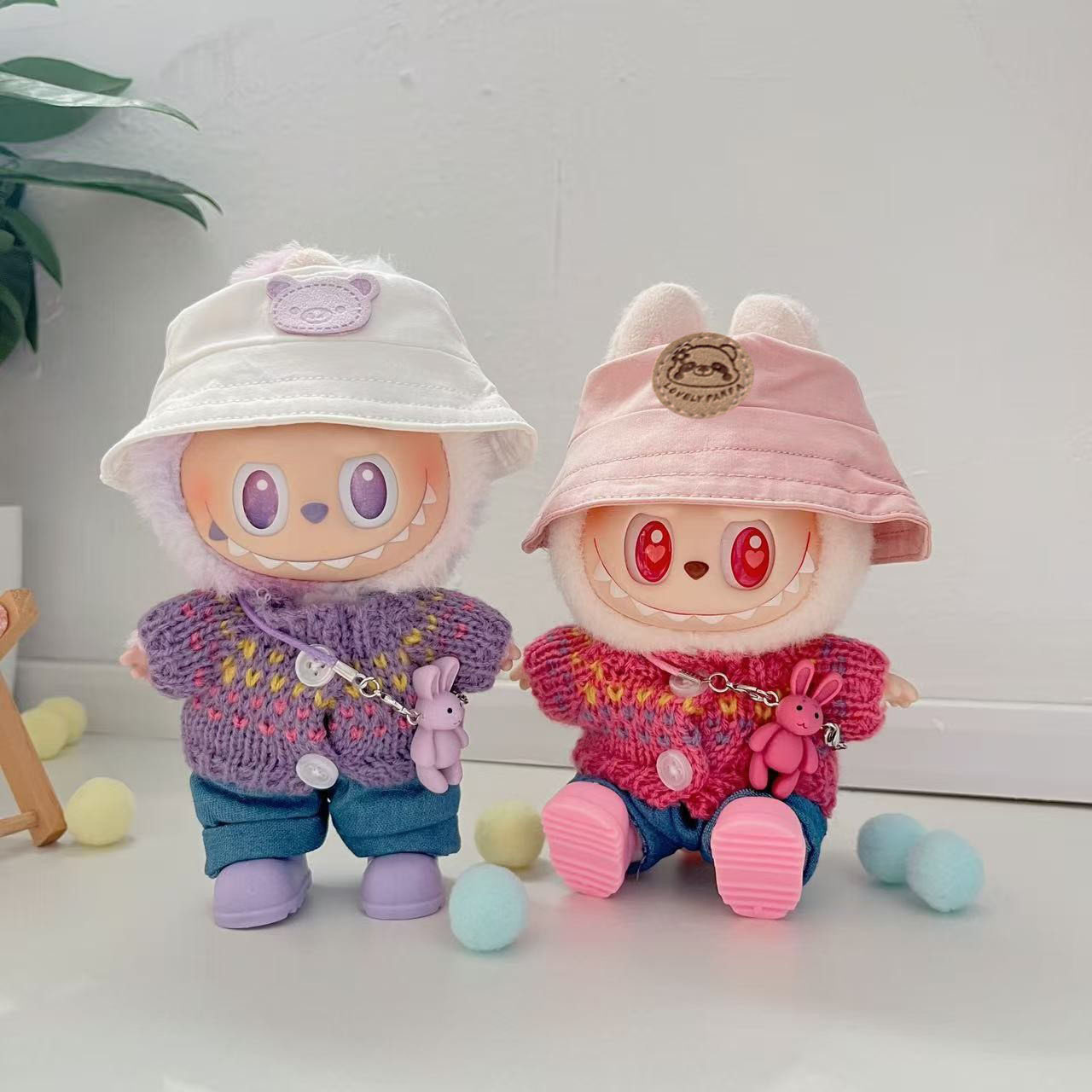17cm盲盒拉布布毛衣马卡龙labubu挂件公仔针织衫紫韵小兔毛衣可爱,模玩/动漫/周边/娃圈三坑/桌游,潮玩娃衣,淘宝优惠券,粉丝福利购,淘宝优惠卷
