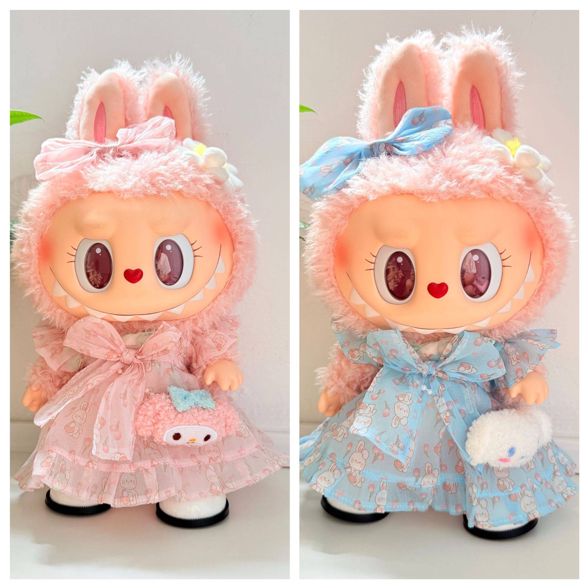 38cm拉布布搪胶毛绒娃娃衣服Labubu公仔着替兔影连衣裙套装可爱,模玩/动漫/周边/娃圈三坑/桌游,潮玩娃衣,淘宝优惠券,粉丝福利购,淘宝优惠卷