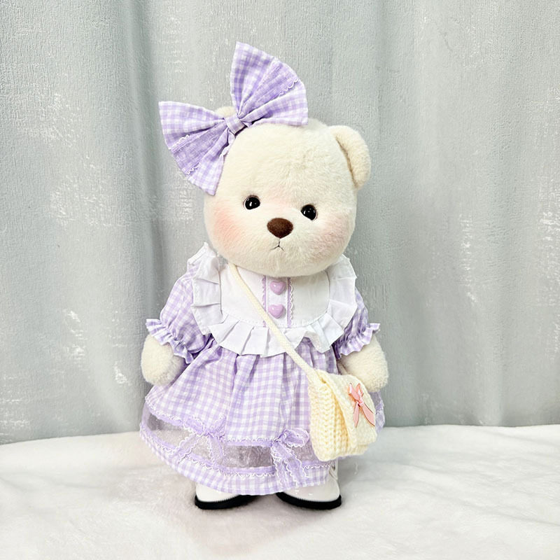 仅衣服】中号莉娜关节熊衣服泰迪熊毛绒玩偶娃衣书爱心格子裙套装,模玩/动漫/周边/娃圈三坑/桌游,潮玩娃衣,淘宝优惠券,粉丝福利购,淘宝优惠卷