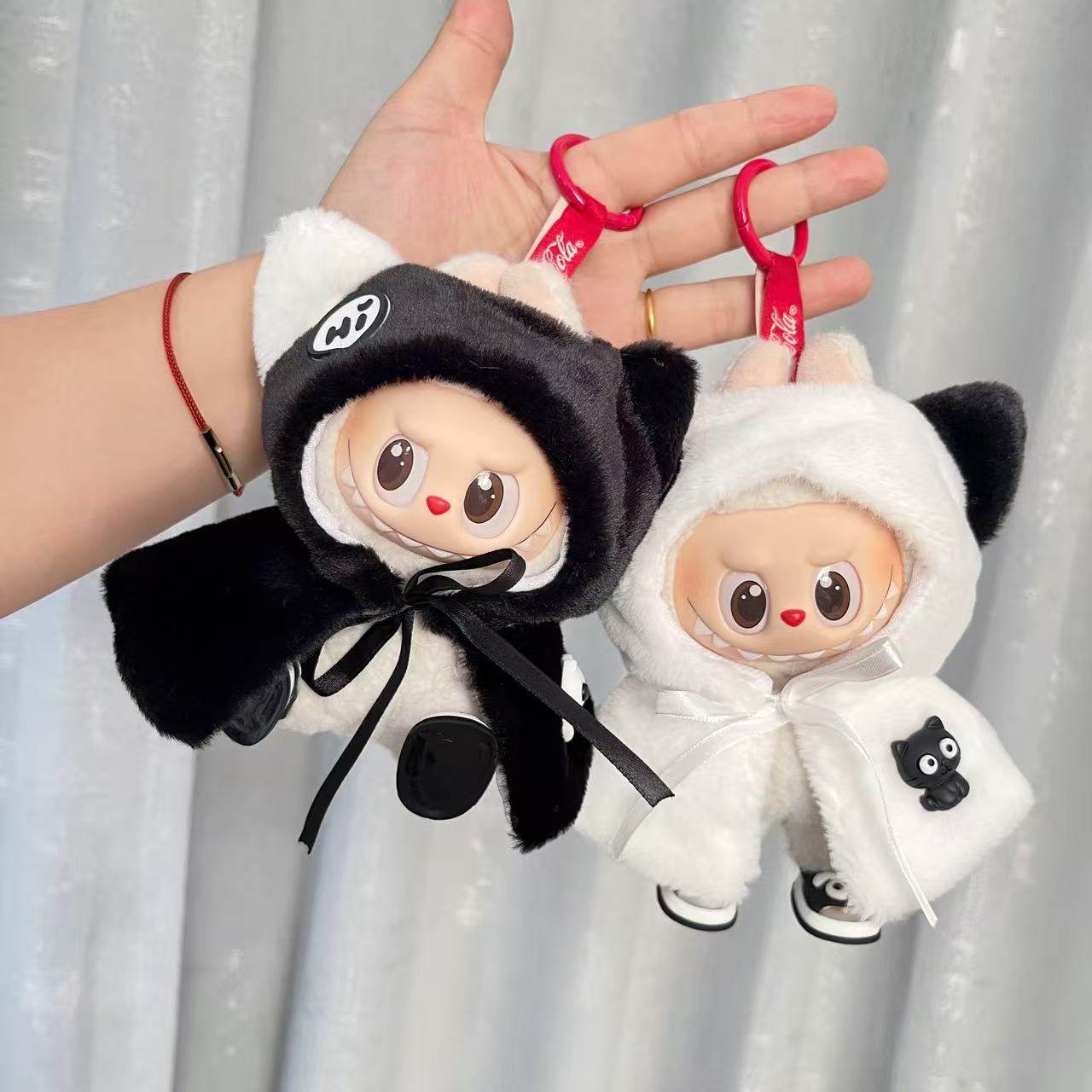 仅衣服】17cm拉布布挂件衣服小黑猫斗篷披风Labubu钥匙扣公仔衣服,模玩/动漫/周边/娃圈三坑/桌游,潮玩娃衣,淘宝优惠券,粉丝福利购,淘宝优惠卷