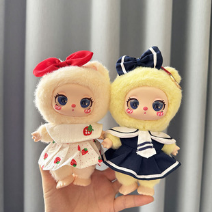 仅售娃衣】16cm莉拉LUKY CAT挂件玩偶裙子毛绒娃娃衣连衣裙制服装