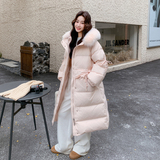 新款设计感粉色收腰长款90羽绒服外套235-2569-P355-控498，女装羽绒服，金十上