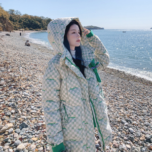 【现货】  90白鸭绒刺绣棋盘格羽绒服235-9932-P325-控468图片