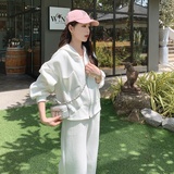 网红炸街时尚卫衣套装女2025春季新款连帽上衣运动服小香风两件套，女装皮草，金十上