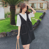 现货减领宽松假两件拼接连衣裙235-K27-P105-控158，女装连衣裙，金十上