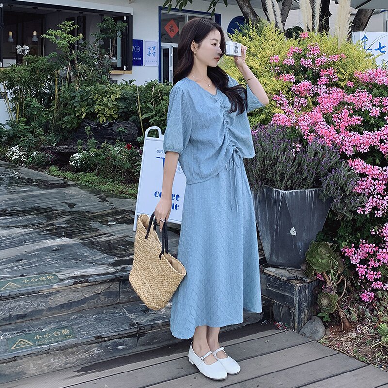 新款提花面料半身裙两件套235-306-P135-控188，女装连衣裙，金十上