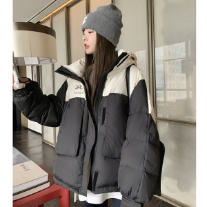 【现货】90绒宽松撞色印花羽绒服外套235-365-P275-控398图片