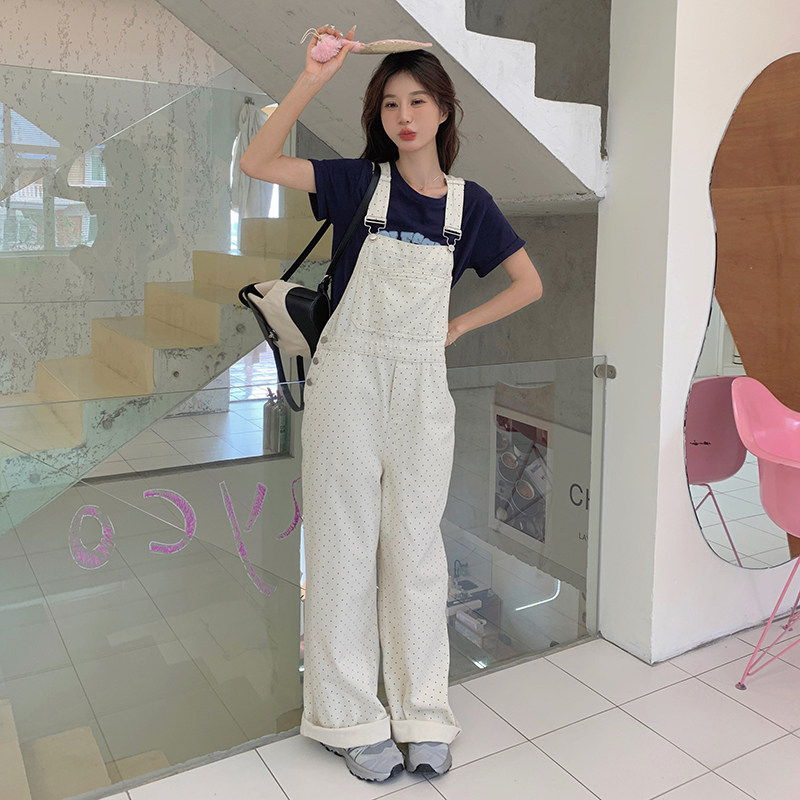 新款现货波点减龄背带裤235-M2406-P115-控168,女装连体裤,金十上
