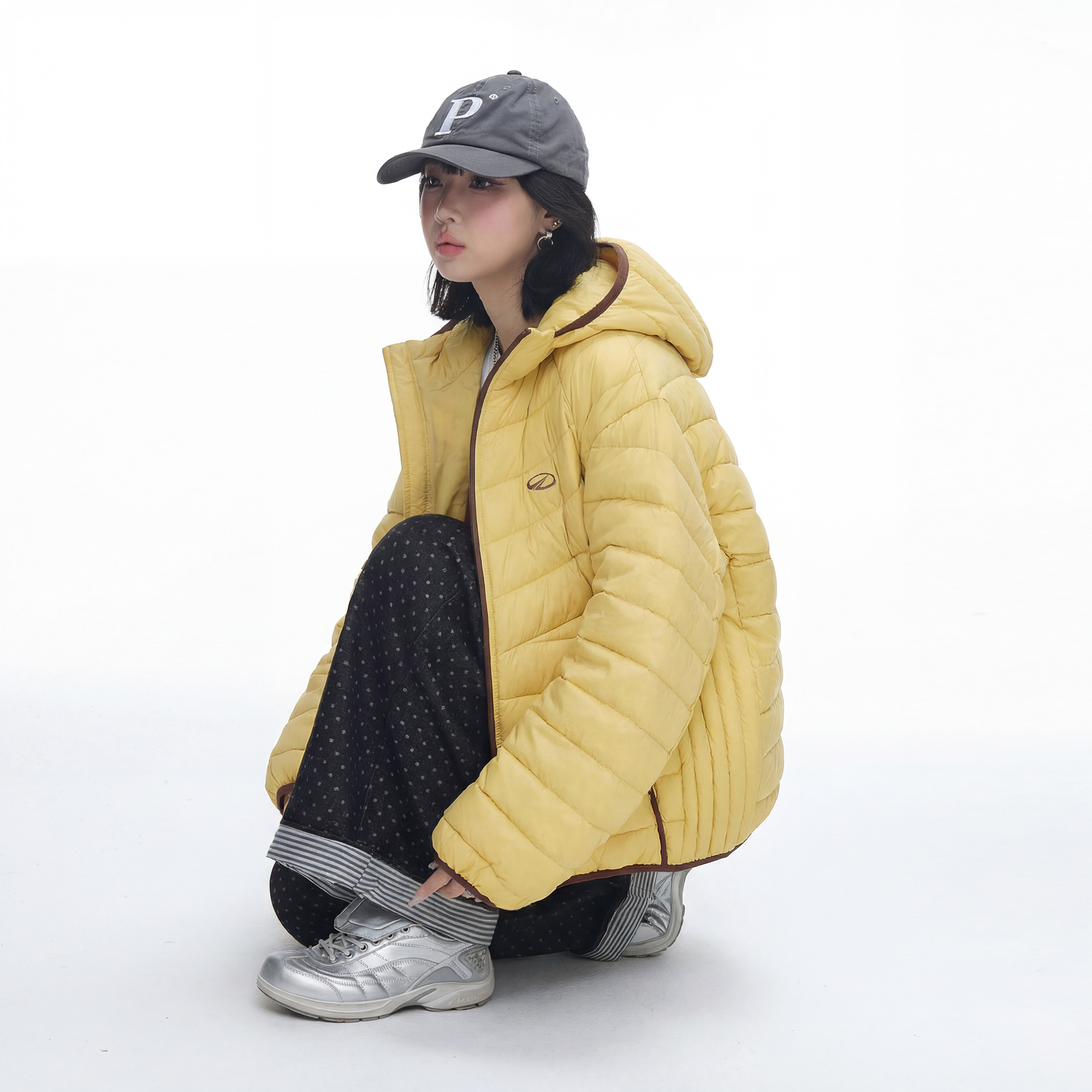 美式复古黄色排骨羽绒服女冬季新款设计感宽松保暖防寒轻薄外套潮